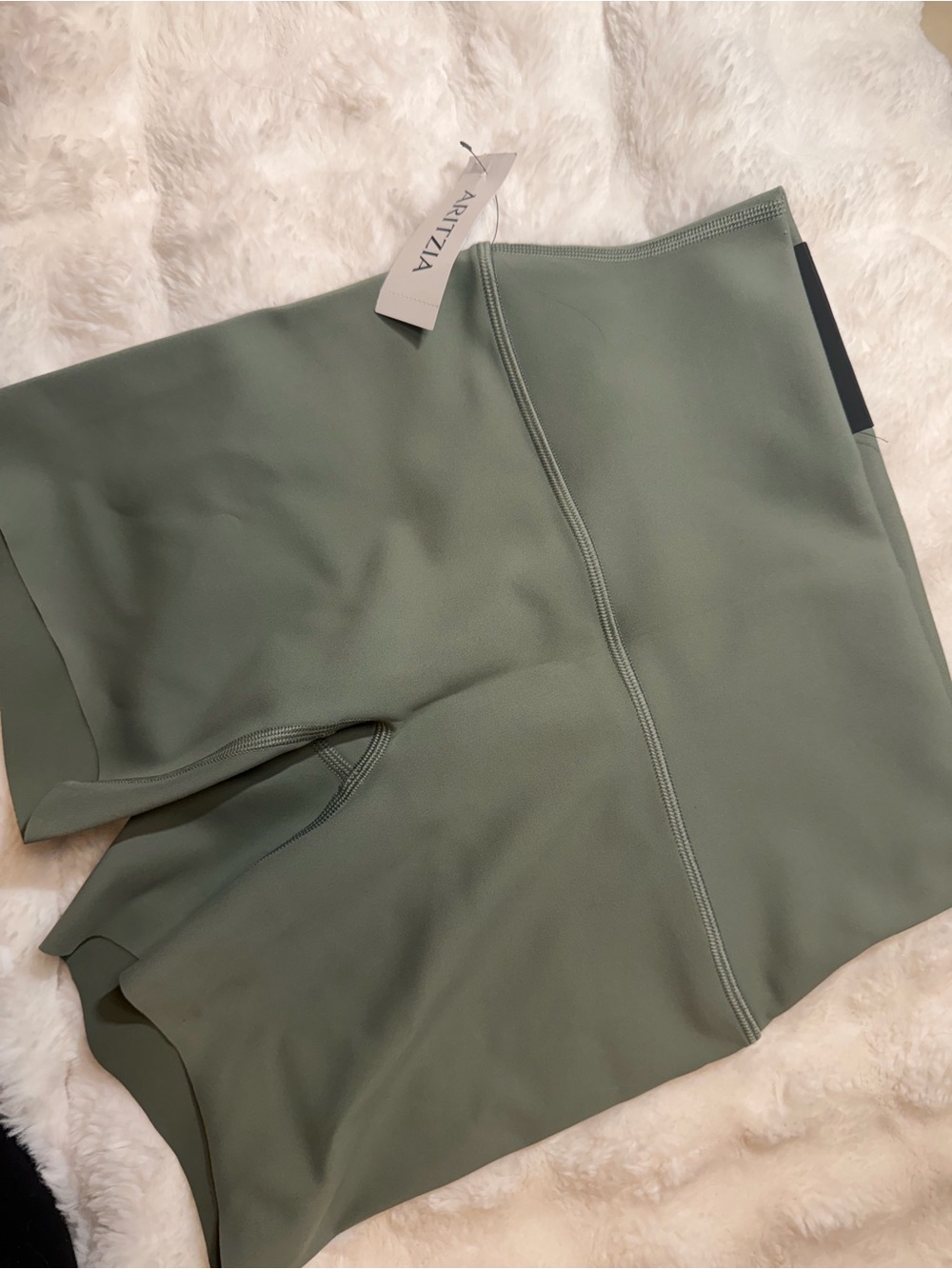Aritzia Sage Green High-Waist Active Shorts